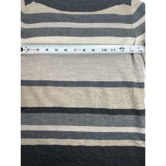 Talbots 100% Merino Wool Soft Sweater Size Small Gray Taupe Ivory - Picture 4 of 5